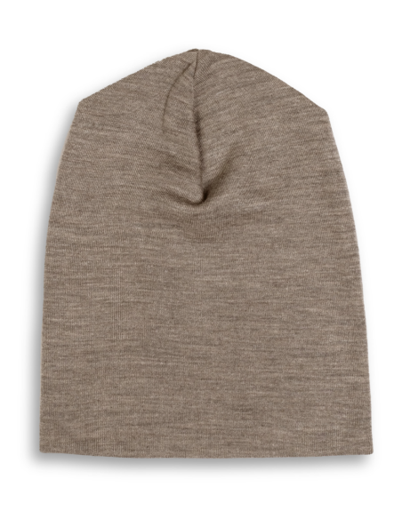 Berretto unisex in lana seta - col. noce