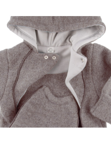 Baby Overall in pile di lana -col. sabbia melange