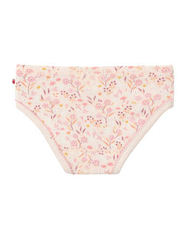 Slip in cotone biologico "Fiori" - set da 2 pz - col. rosa