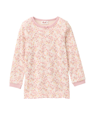 Pigiama in cotone biologico "Fiori" - col. rosa fantasia