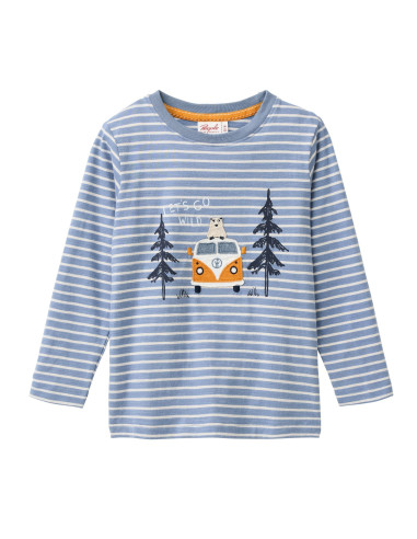 Maglietta lunga in cotone bio "Let's...
