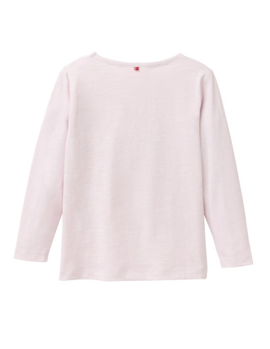 Maglietta lunga in cotone bio "Adventure Awaits" - col. rosa