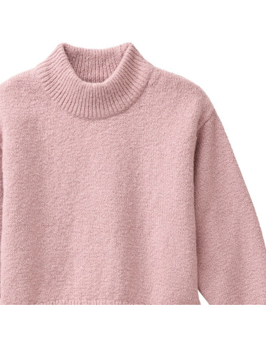 Pullover in cotone bio -col. rosa antico