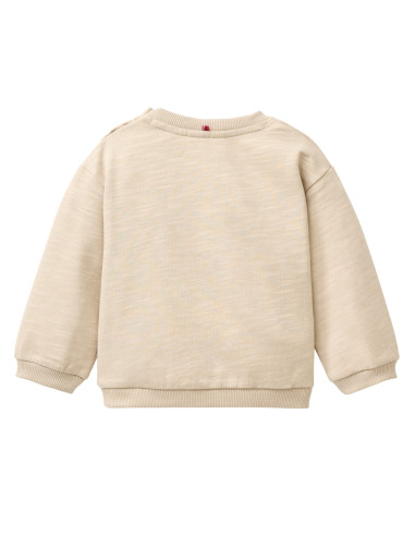 Felpa baby in cotone biologico "Hello Bear" - col. sabbia