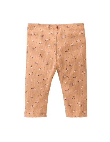 Leggings baby in cotone bio a costine - col. caramel fantasia