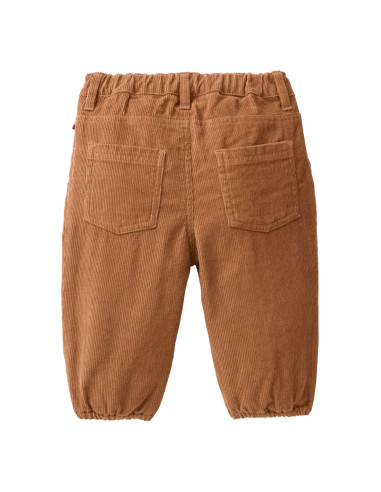 Pantalone baby in velluto di cotone bio - col. marrone bruciato