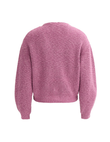 Cardigan donna in cotone bio - col. malva melange