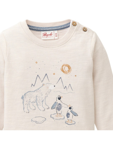 Maglietta baby lunga in cotone bio "Artico" - col. crema