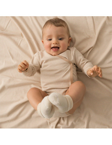 Calzini neonato in spugna di cotone bio- col. ecrù