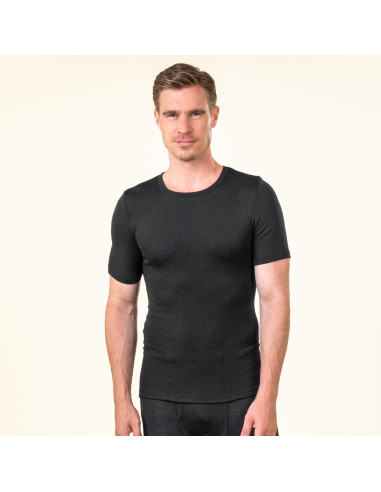 Maglia intima uomo in lana-seta -col. nero