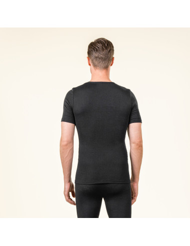 Maglia intima uomo in lana-seta -col. nero