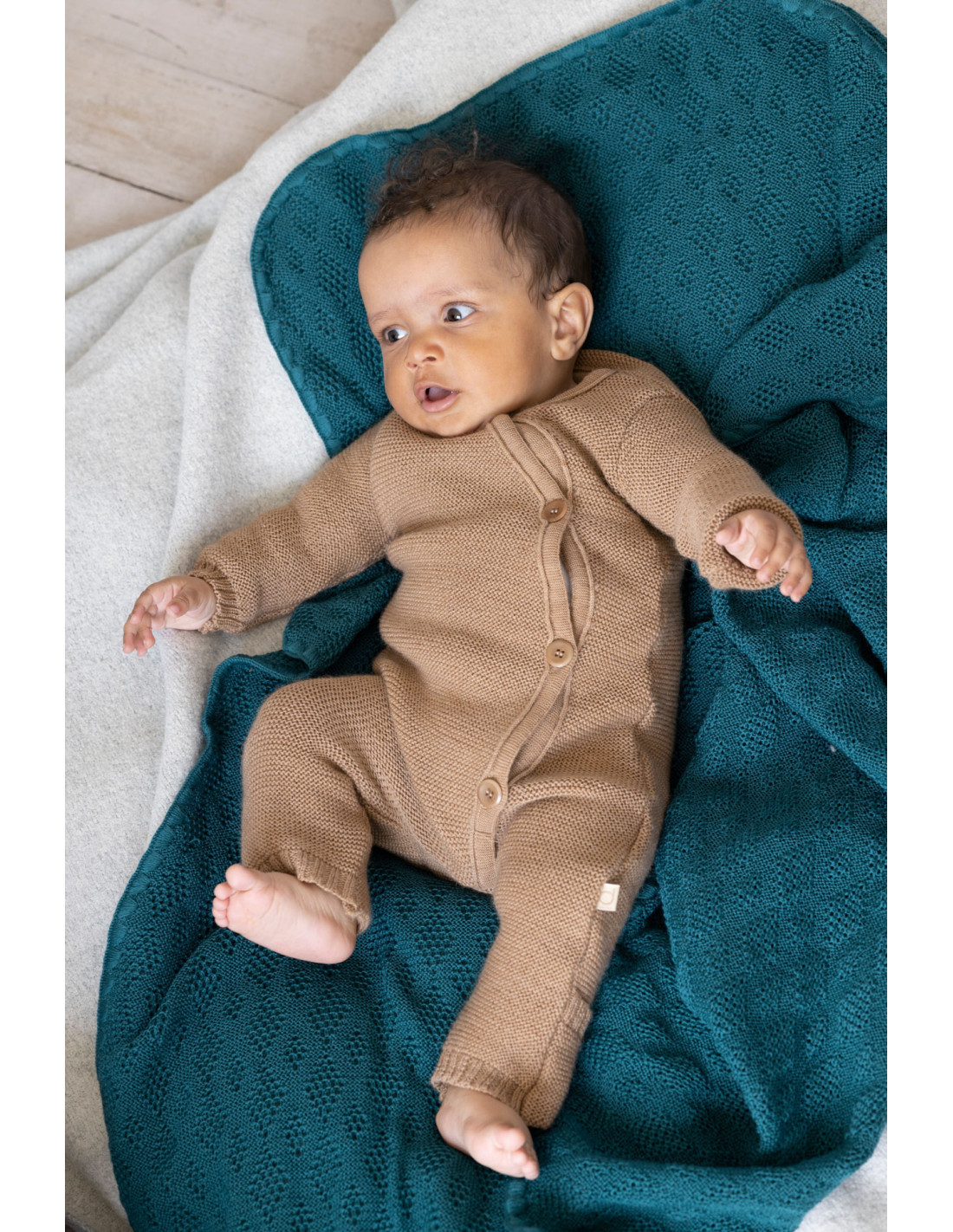 Overall neonato in lana Merino - col.... Overall neonato in lana Merino - col....