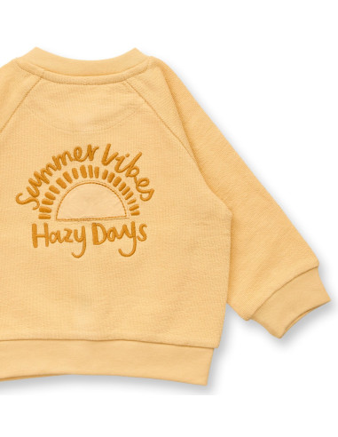Cardigan baby in cotone bio "Yannie" - col. giallo crema