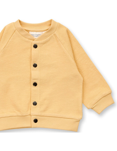 Cardigan baby in cotone bio "Yannie" - col. giallo crema