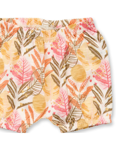 Pantaloncini in cotone biologico "Maya" - motivo foglie