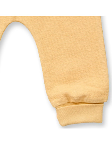 Pantalone baby in spugna di cotone bio - col. giallo crema