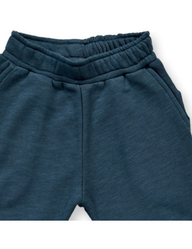 Pantalone jogger in cotone biologico - col. petrolio