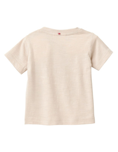 T-Shirt baby in cotone bio "Avventura" - col. sabbia