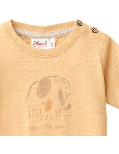 T-Shirt baby in cotone bio "Elefanti" - col. giallo