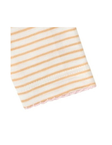Maglietta baby lunga in cotone bio "Vogel" - col. giallo a righe