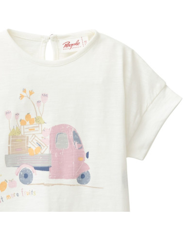 T-Shirt baby in cotone bio "Apecar" - col. bianco
