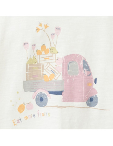 T-Shirt baby in cotone bio "Apecar" - col. bianco