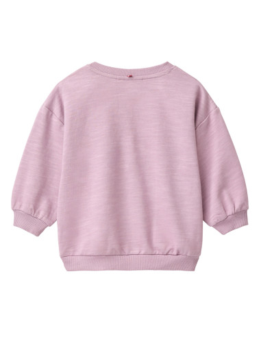 Felpa baby leggera in cotone bio "Happy Vibes" - col. malva