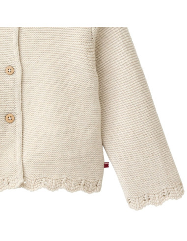 Cardigan baby in cotone bio - col. beige chiaro