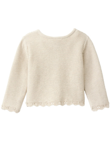 Cardigan baby in cotone bio - col. beige chiaro