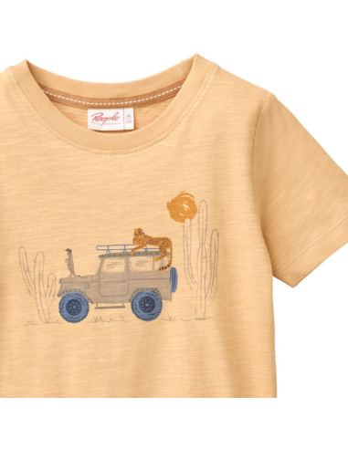 T-Shirt in cotone bio "Jeep Safari" - col. giallo