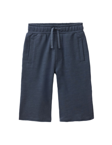 Bermuda tuta in cotone bio - col. blu