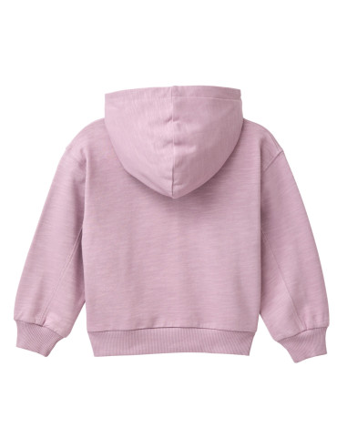 Felpa leggera con cappuccio in cotone "It's cool to be kind" - col. malva
