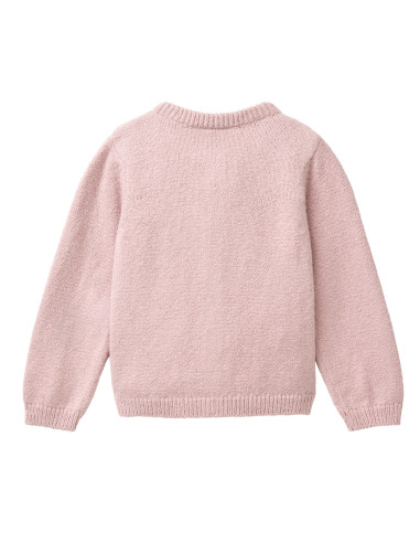 Cardigan in cotone bio -col. malva rosa