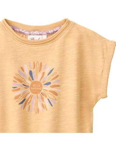 T-Shirt in cotone bio "Hello Sunshine" - col. giallo