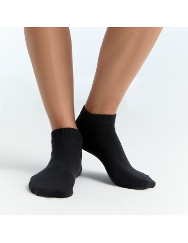 Calze sneaker in cotone biologico - col. nero