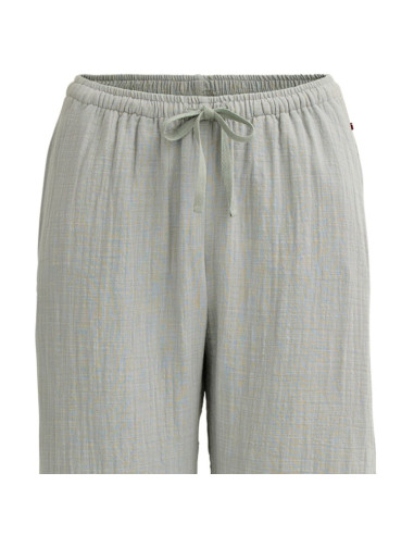 Pantalone donna in mussola di cotone bio -col. verde salvia