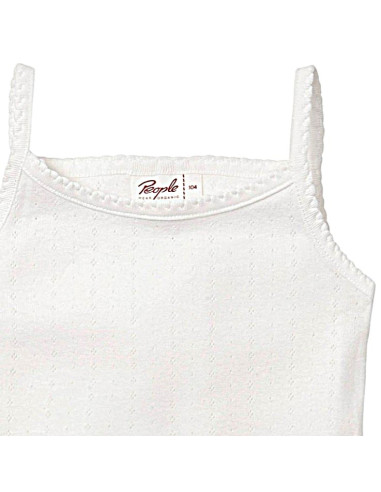Canottiera a spallina sottile in cotone bio - col. bianco