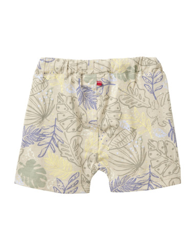 Baby shorts in cotone bio "Foglie Tropicali" - col. verde fantasia