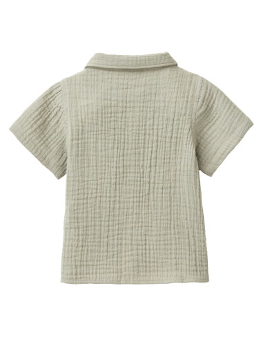 Camicia baby in mussola di cotone bio - col. verde salvia