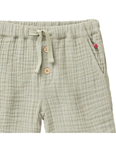 Baby shorts in mussola di cotone bio - col. verde salvia