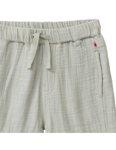 Shorts bambino in mussola di cotone bio - col. verde salvia