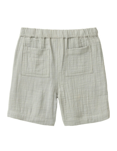 Shorts bambino in mussola di cotone bio - col. verde salvia