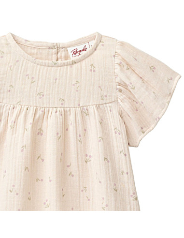 Camicia baby in mussola di cotone bio - col. bianco fantasia