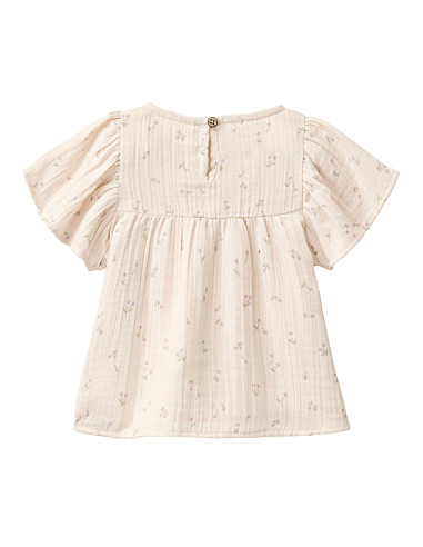 Camicia baby in mussola di cotone bio - col. bianco fantasia