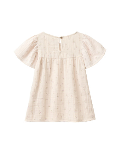 Camicia bambina in mussola di cotone bio - col. bianco fantasia