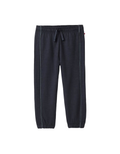 Pantalone tuta in cotone bio felpato - col. blu scuro