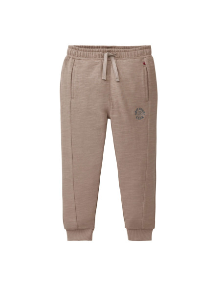 Pantalone tuta in cotone bio felpato "Adventure Club" - col. tabacco