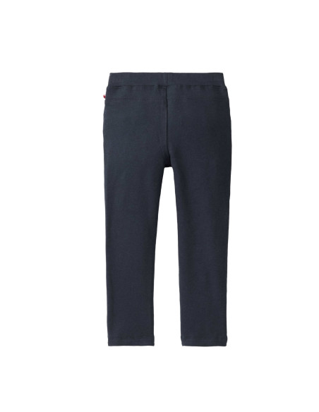 Treggings bambina in cotone bio felpato - col. blu scuro