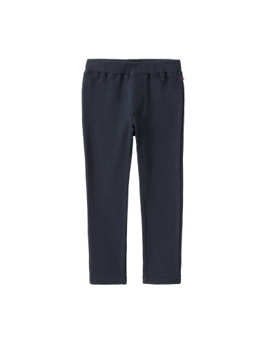 Treggings bambina in cotone bio felpato - col. blu scuro