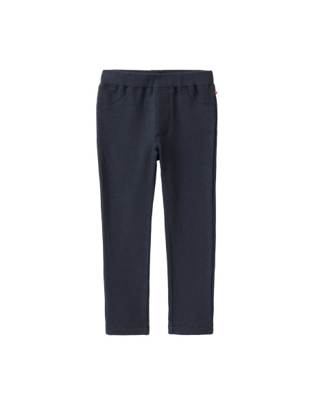 Treggings bambina in cotone bio felpato - col. blu scuro